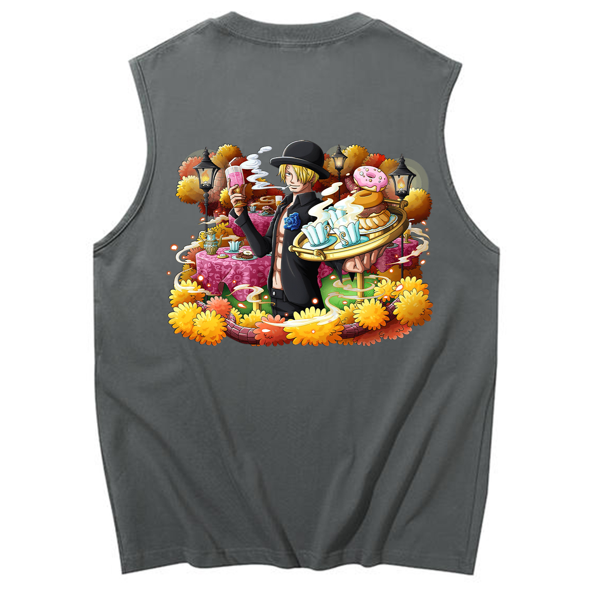 （画像用） ワンピース サンジ ONE PIECE Sanji コットン100％タンクトップ（背面プリント）